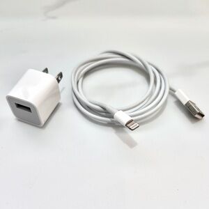 Apple Lightning to USB Cable w/ Apple USB Wall Adapter